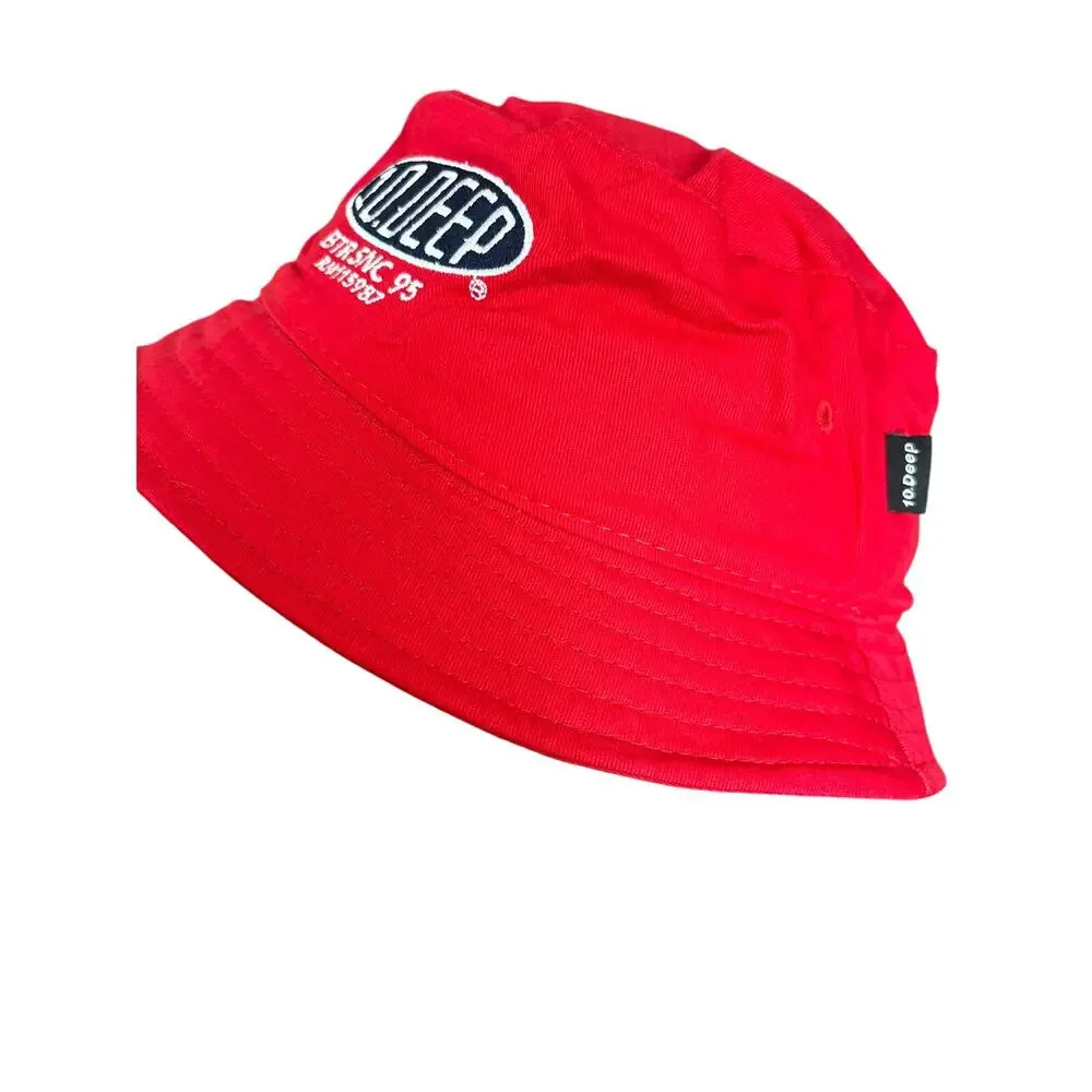 10.Deep red bucket hat racing DuPont l/xl tenth division
